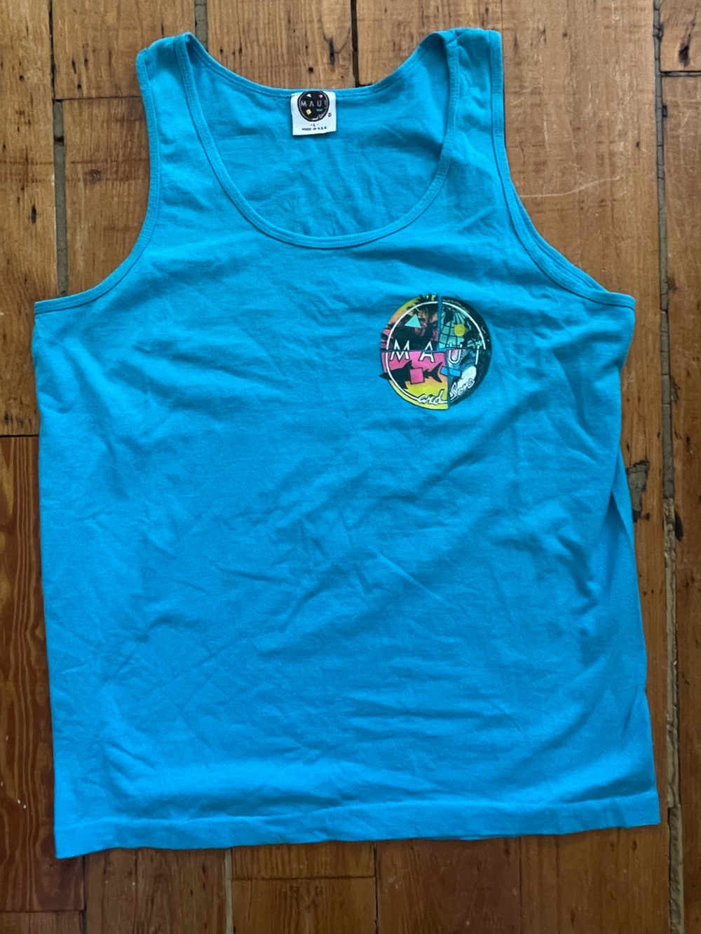 Maui and Sons Bright Turquoise Graphic Tank